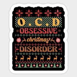 OCD Christmas Obsessive Christmas Disorder Sticker